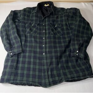 Work n’ Sport Flannel Quilted Jacket Removeable Sleeves Pearl Buttons 3XL